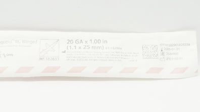 BD 382633 Autoguard BC Winged Shielded I.V. Cath. 20GA x 1.00inch 63ml/min (x)